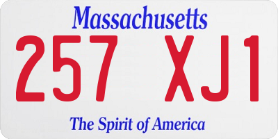 MA license plate 257XJ1