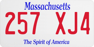 MA license plate 257XJ4