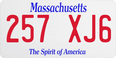 MA license plate 257XJ6
