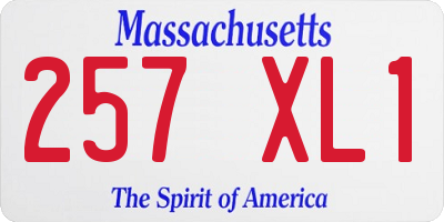 MA license plate 257XL1