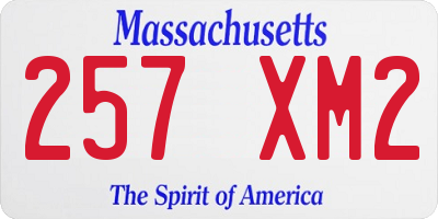 MA license plate 257XM2