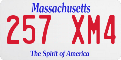 MA license plate 257XM4
