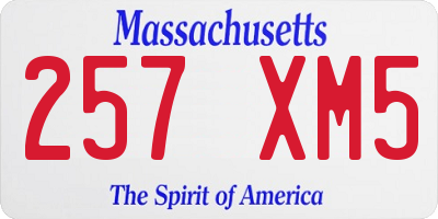 MA license plate 257XM5
