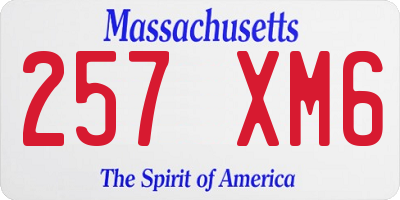 MA license plate 257XM6