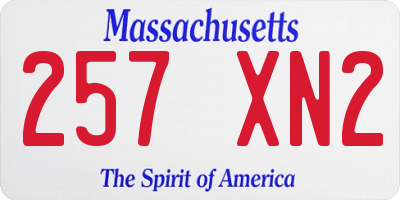 MA license plate 257XN2