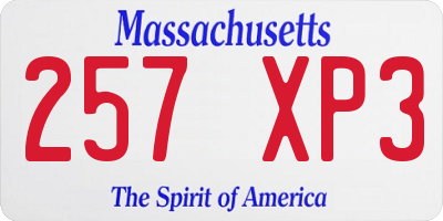 MA license plate 257XP3