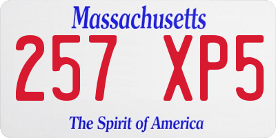 MA license plate 257XP5