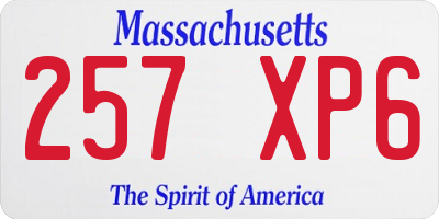 MA license plate 257XP6
