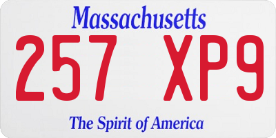 MA license plate 257XP9