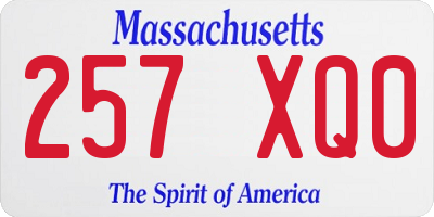 MA license plate 257XQ0