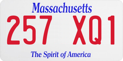 MA license plate 257XQ1