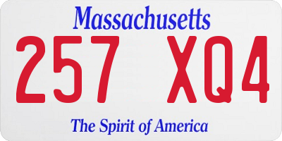 MA license plate 257XQ4
