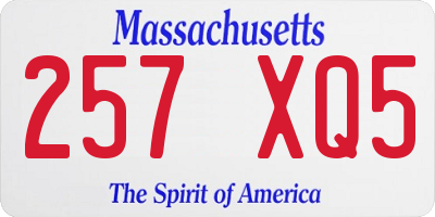MA license plate 257XQ5