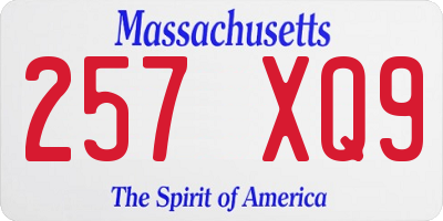 MA license plate 257XQ9