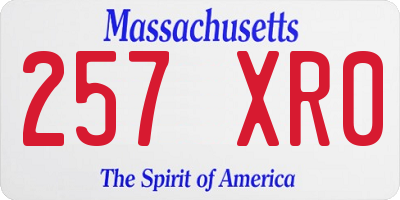 MA license plate 257XR0
