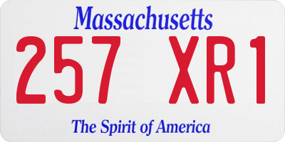 MA license plate 257XR1