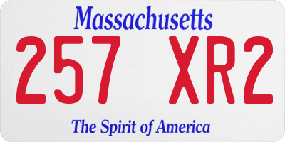 MA license plate 257XR2