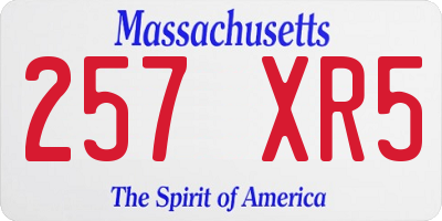 MA license plate 257XR5