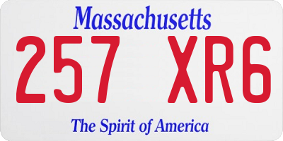 MA license plate 257XR6