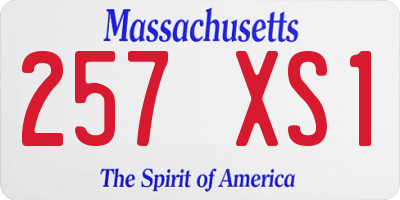 MA license plate 257XS1