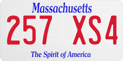 MA license plate 257XS4