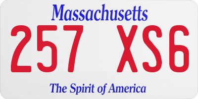 MA license plate 257XS6