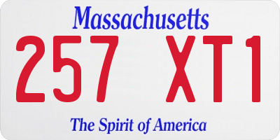 MA license plate 257XT1