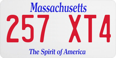 MA license plate 257XT4