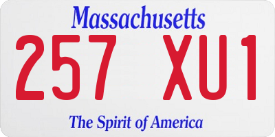 MA license plate 257XU1