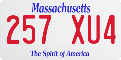 MA license plate 257XU4