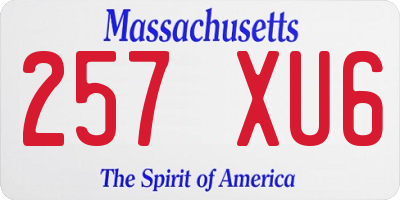MA license plate 257XU6