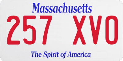 MA license plate 257XV0