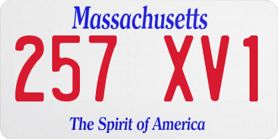 MA license plate 257XV1