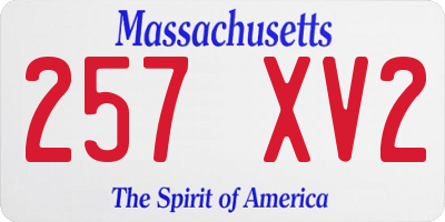 MA license plate 257XV2