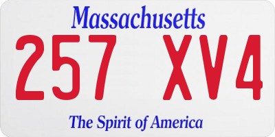 MA license plate 257XV4
