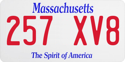 MA license plate 257XV8