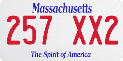 MA license plate 257XX2