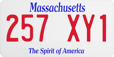 MA license plate 257XY1