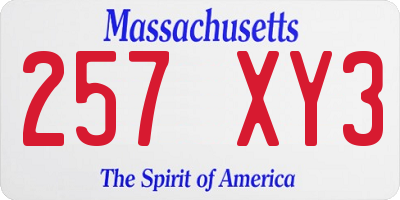MA license plate 257XY3