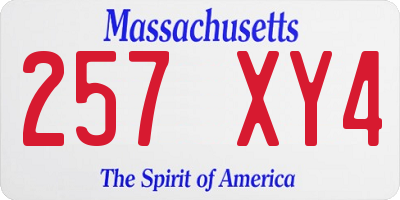 MA license plate 257XY4