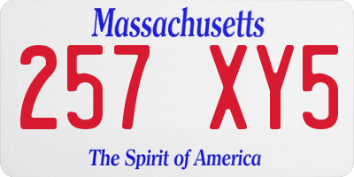 MA license plate 257XY5