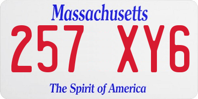 MA license plate 257XY6