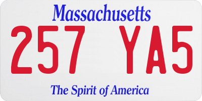 MA license plate 257YA5