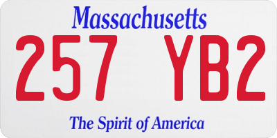 MA license plate 257YB2