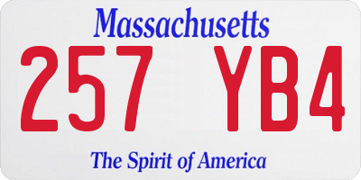 MA license plate 257YB4