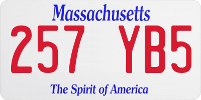 MA license plate 257YB5