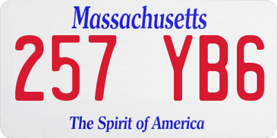 MA license plate 257YB6