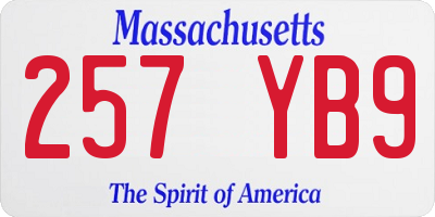 MA license plate 257YB9