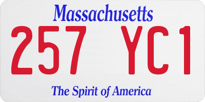 MA license plate 257YC1