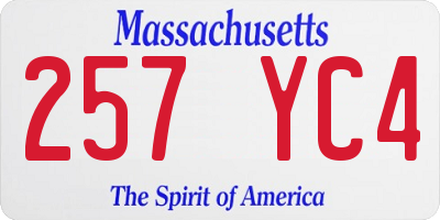 MA license plate 257YC4